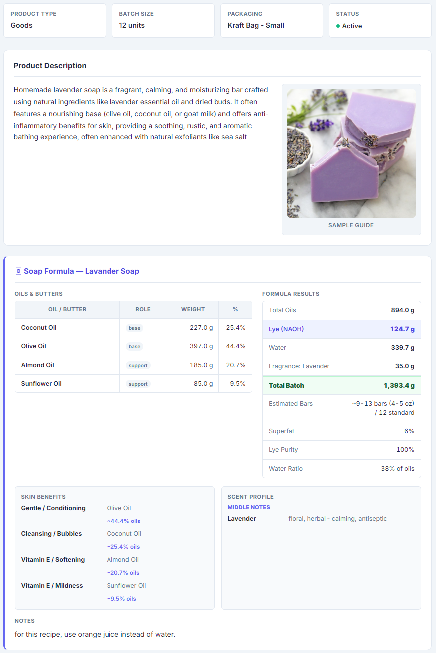 Bundle assembly work order with quantities and costs